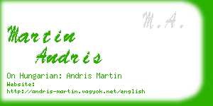 martin andris business card